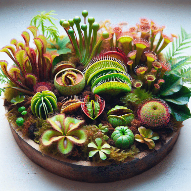Montagem de mini jardins de plantas carnívoras