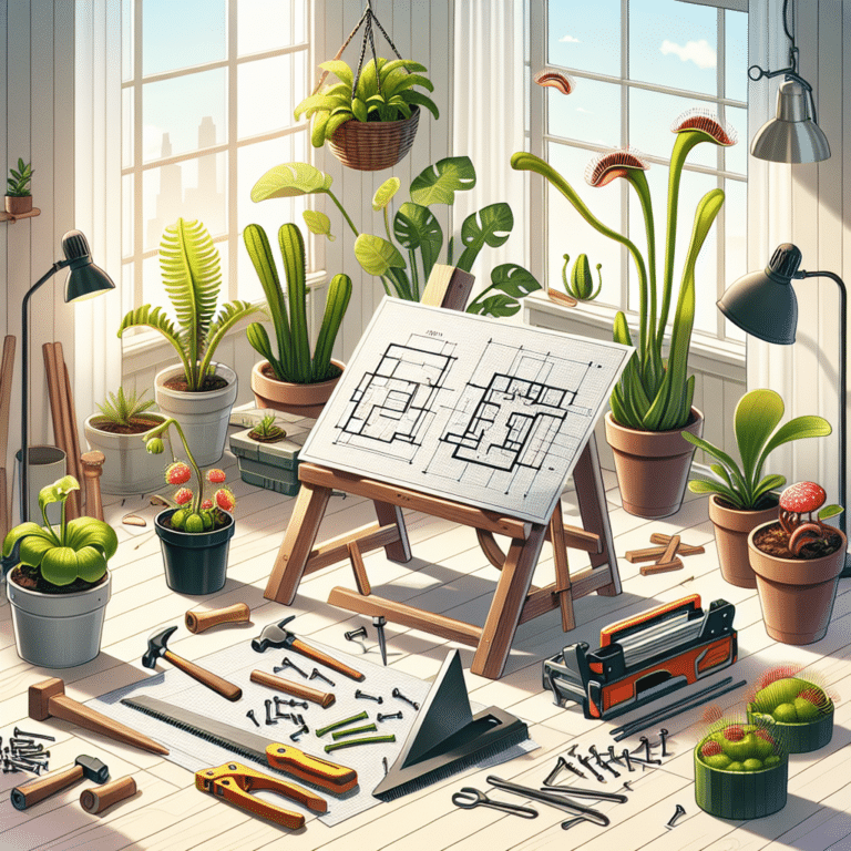 Construção de suportes de luz para plantas carnívoras em casa